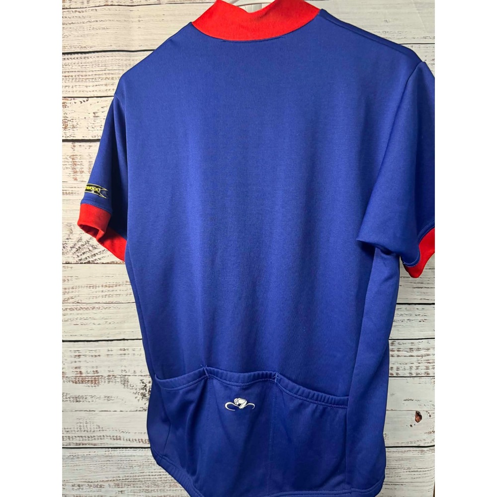 Bellwether Sportwool Pro Mens Cycling Jersey Blue Red Medium Style 16341 - Picture 5 of 5